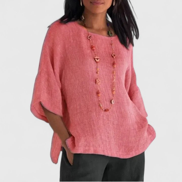 Aurielle | Women’s Textured Round Neck Blouse