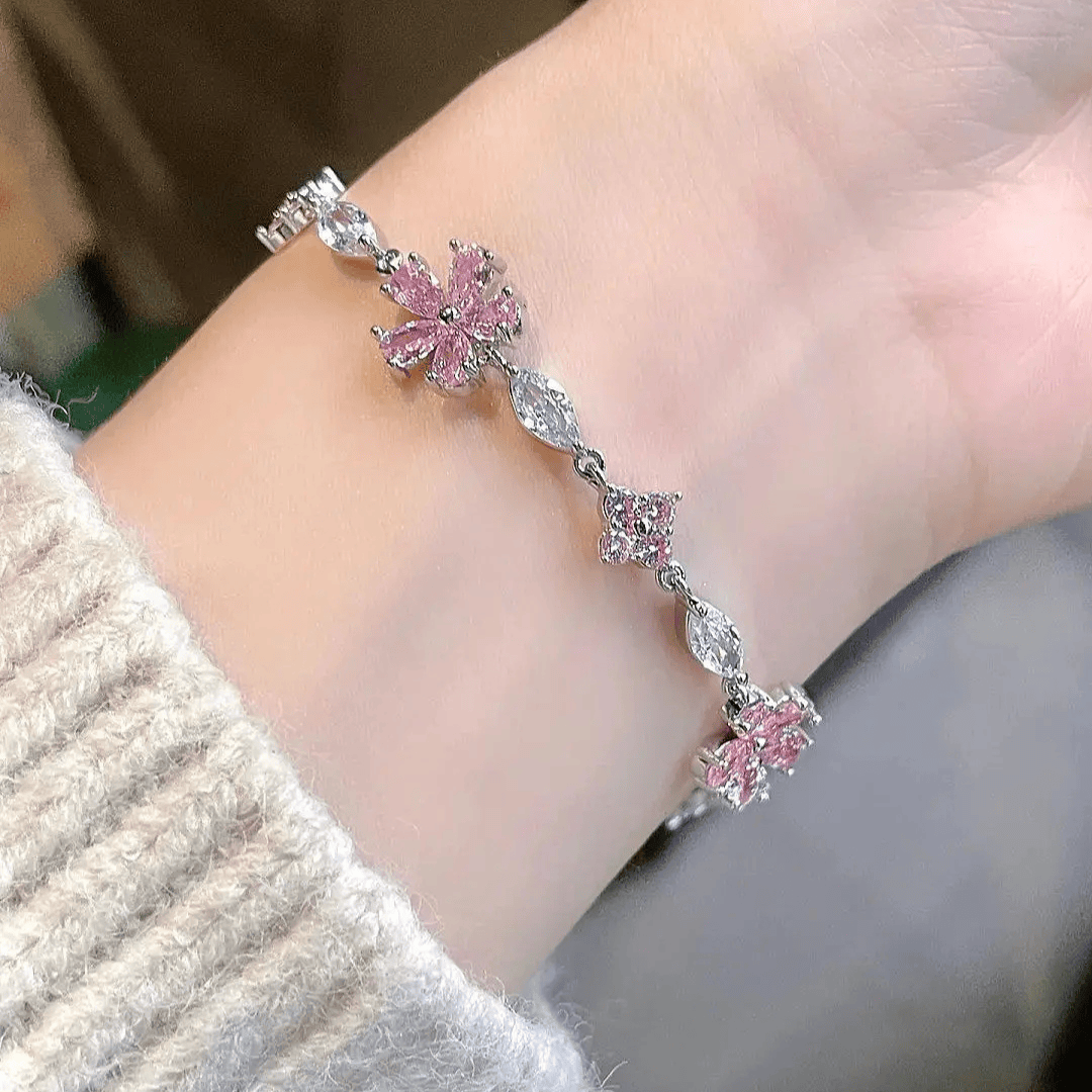 Hana Cherry Blossom Crystal Bracelet