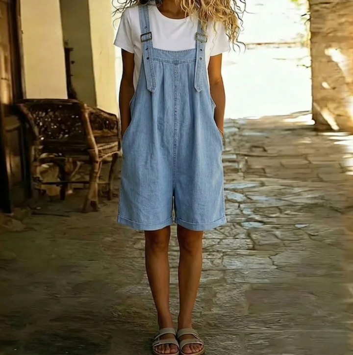 Jade | Vintage Washed Relaxed Denim Romper