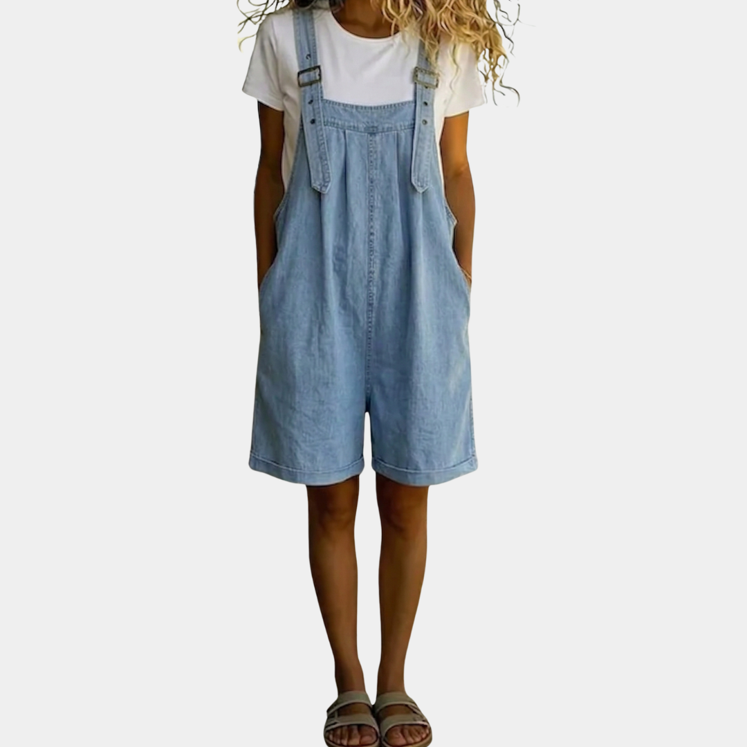 Jade | Vintage Washed Relaxed Denim Romper
