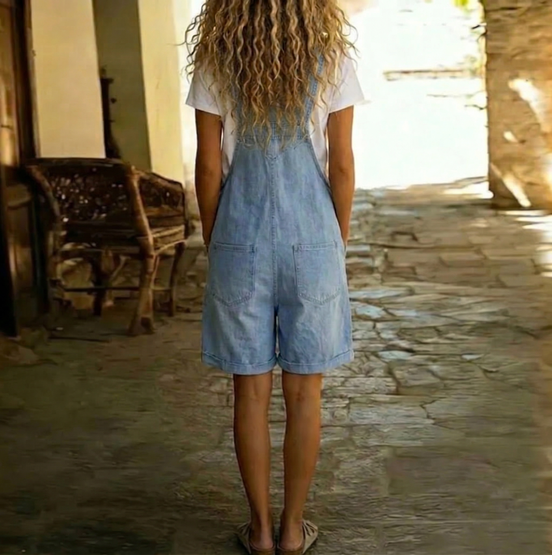 Jade | Vintage Washed Relaxed Denim Romper