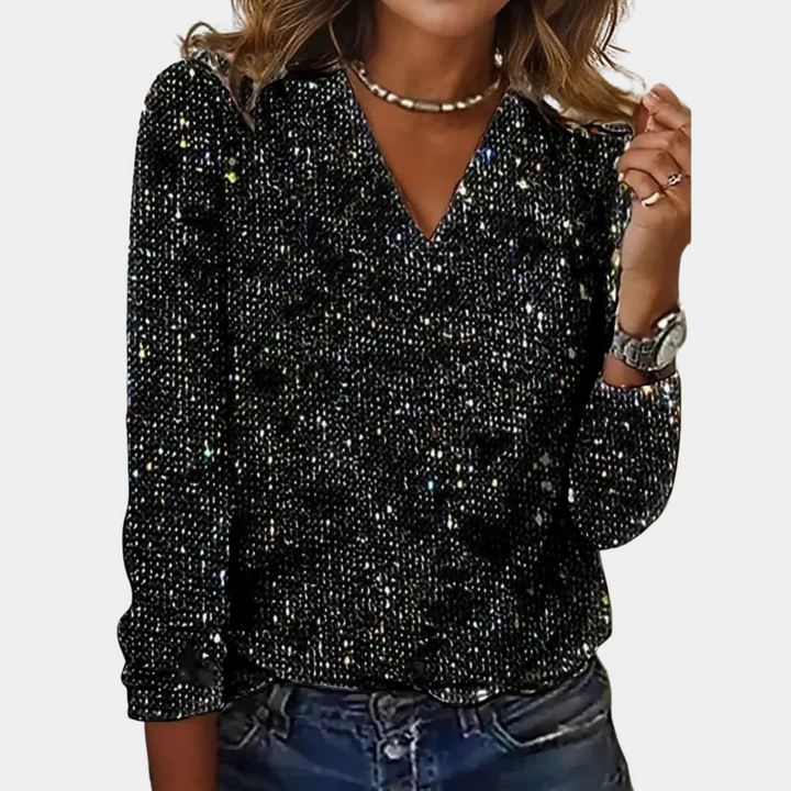 Lucy | Elegant Glitter V-Neck Women&