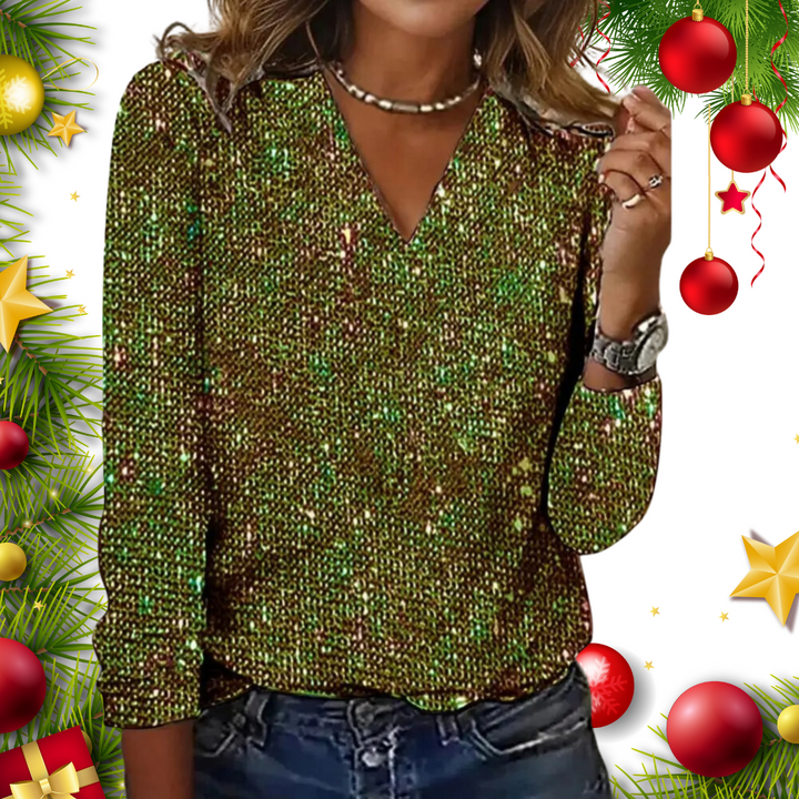 Lucy | Elegant Glitter V-Neck Women&
