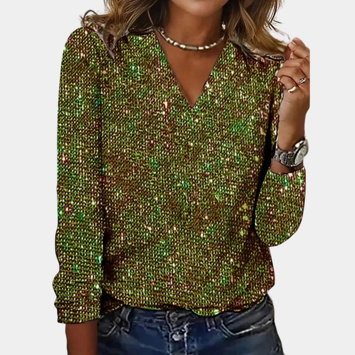 Lucy | Elegant Glitter V-Neck Women&