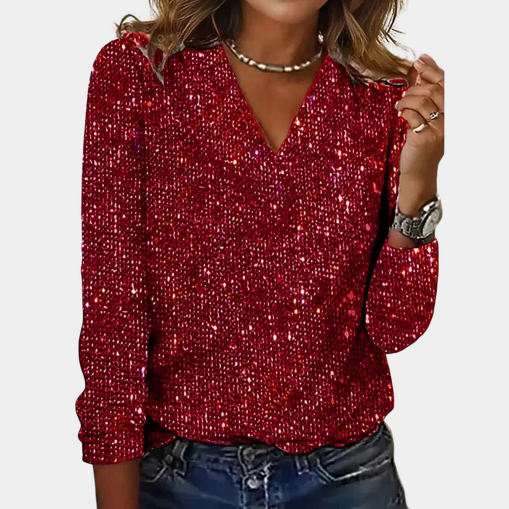 Lucy | Elegant Glitter V-Neck Women&