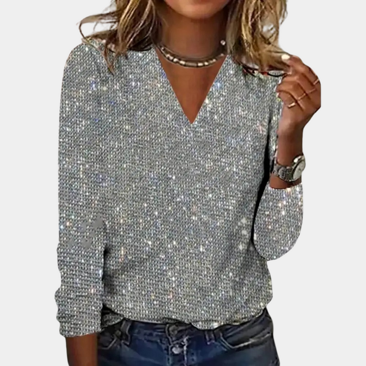 Lucy | Elegant Glitter V-Neck Women&