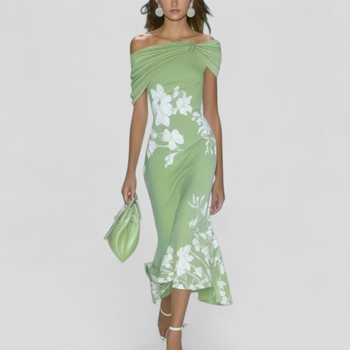 Bertha | Comfortable midi dress with statement print