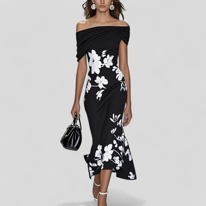 Bertha | Comfortable midi dress with statement print