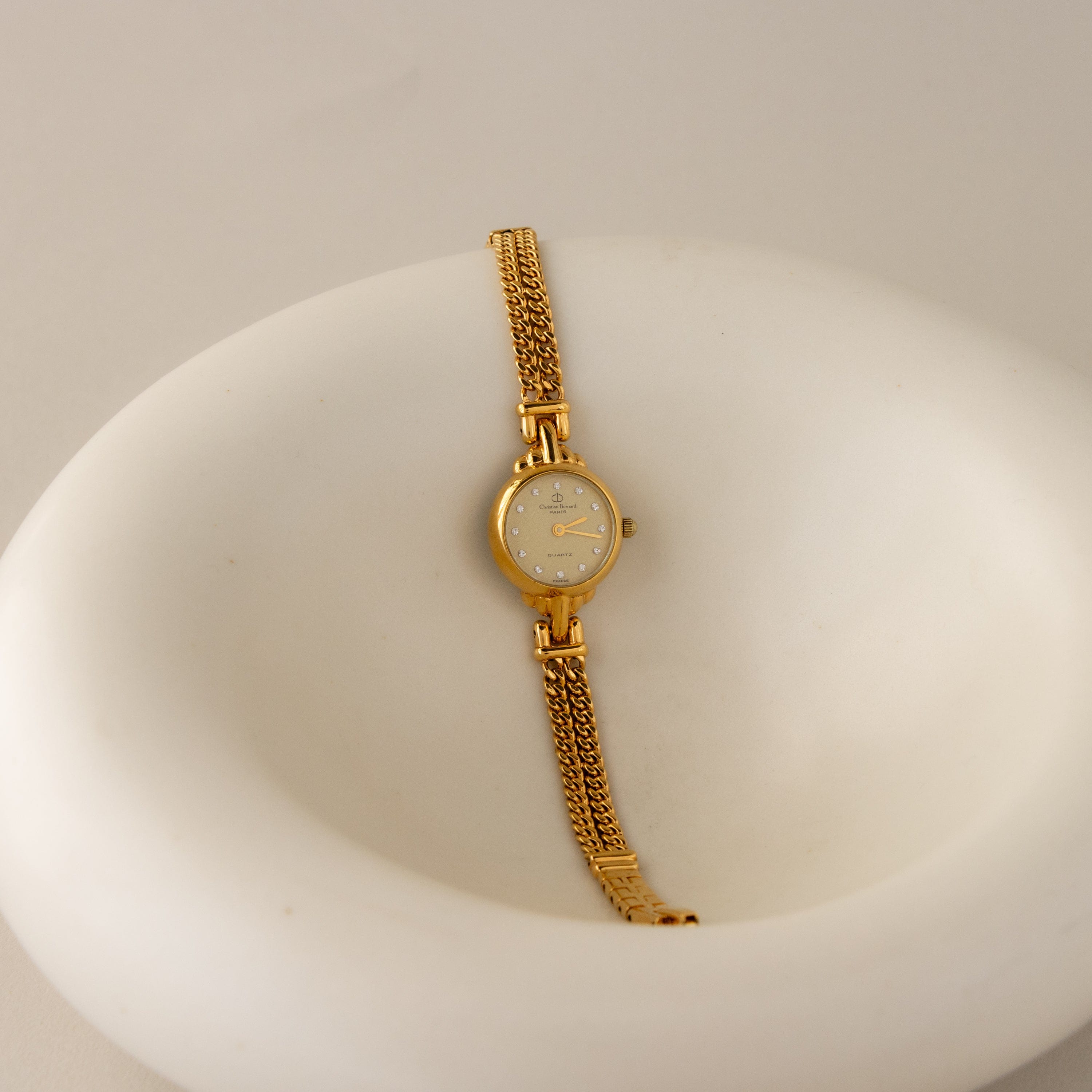Rare Vintage Christian Bernard Chain Gold Watch