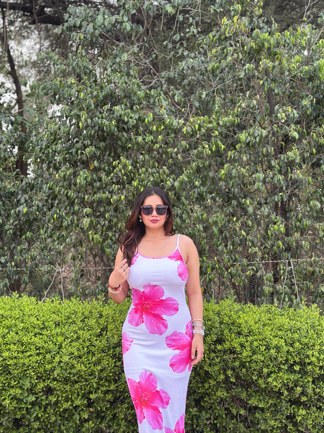 Craftsmiley Blossom white bodycon dress