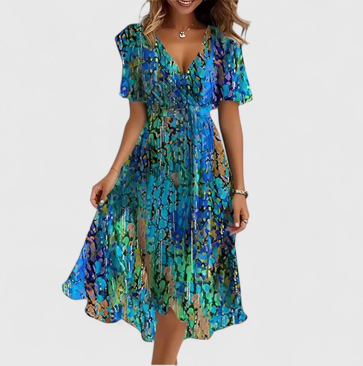 Rosalie | Elegantes geblümtes Midikleid