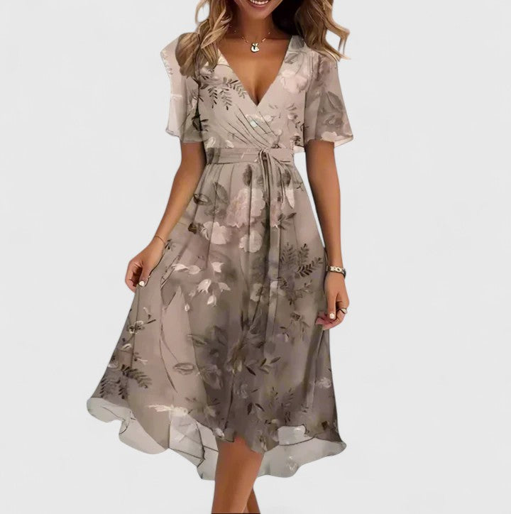 Rosalie | Elegantes geblümtes Midikleid