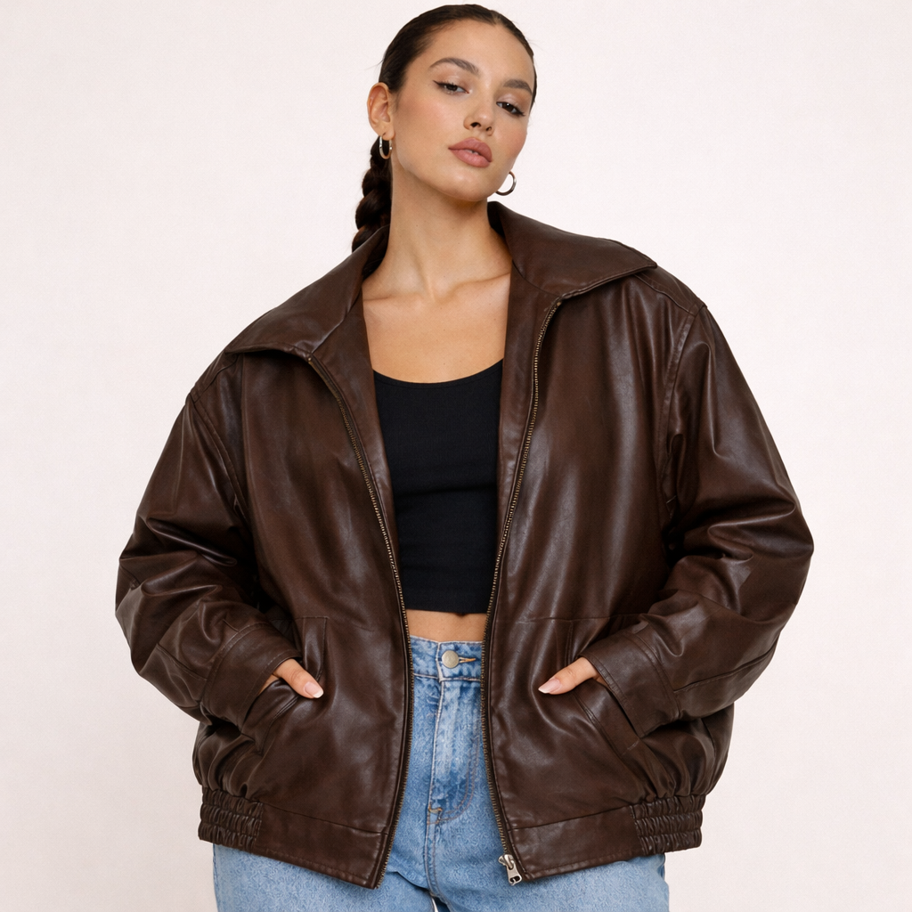 Olivia | Elegante und vielseitige Lederjacke