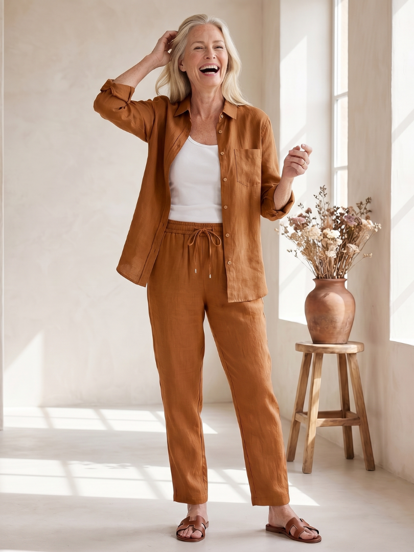 Renova | Hemd mit Knopfleiste &amp; Hose mit schmal zulaufendem Bein