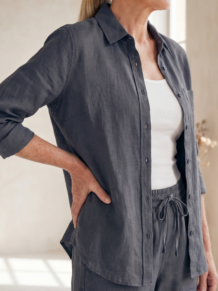 Renova | Hemd mit Knopfleiste &amp; Hose mit schmal zulaufendem Bein