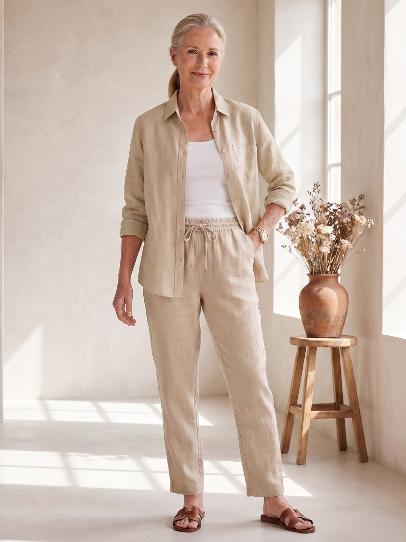 Renova | Hemd mit Knopfleiste &amp; Hose mit schmal zulaufendem Bein