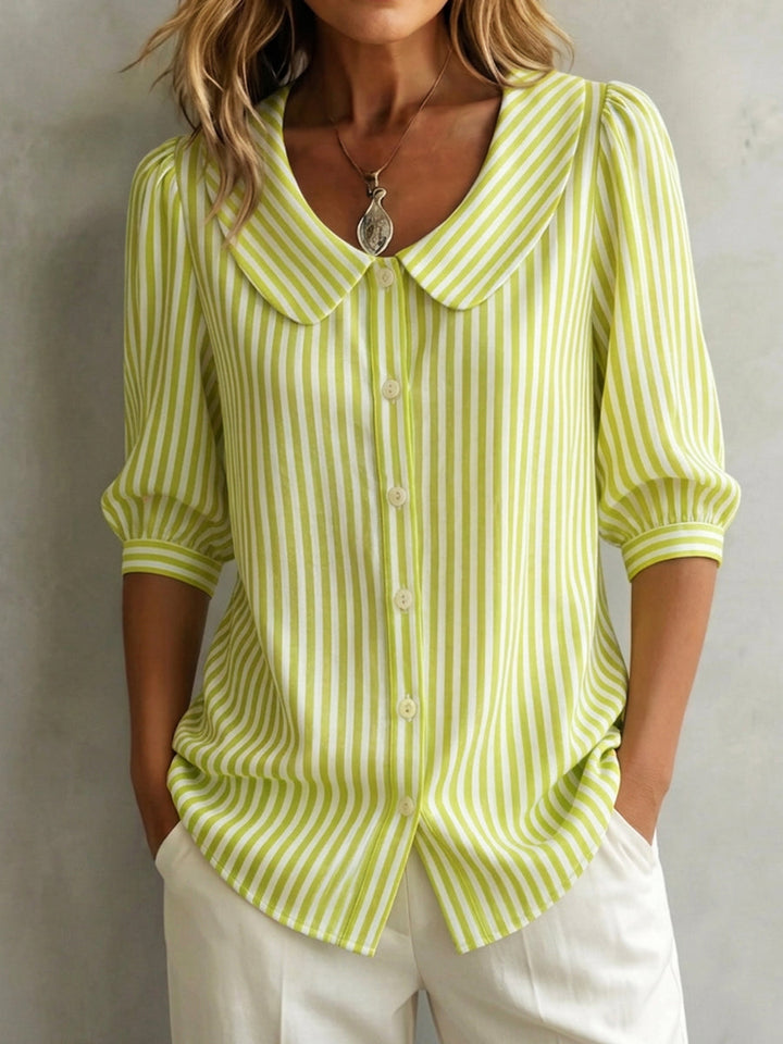 Barbara | Elegant Cotton Striped Blouse for Women