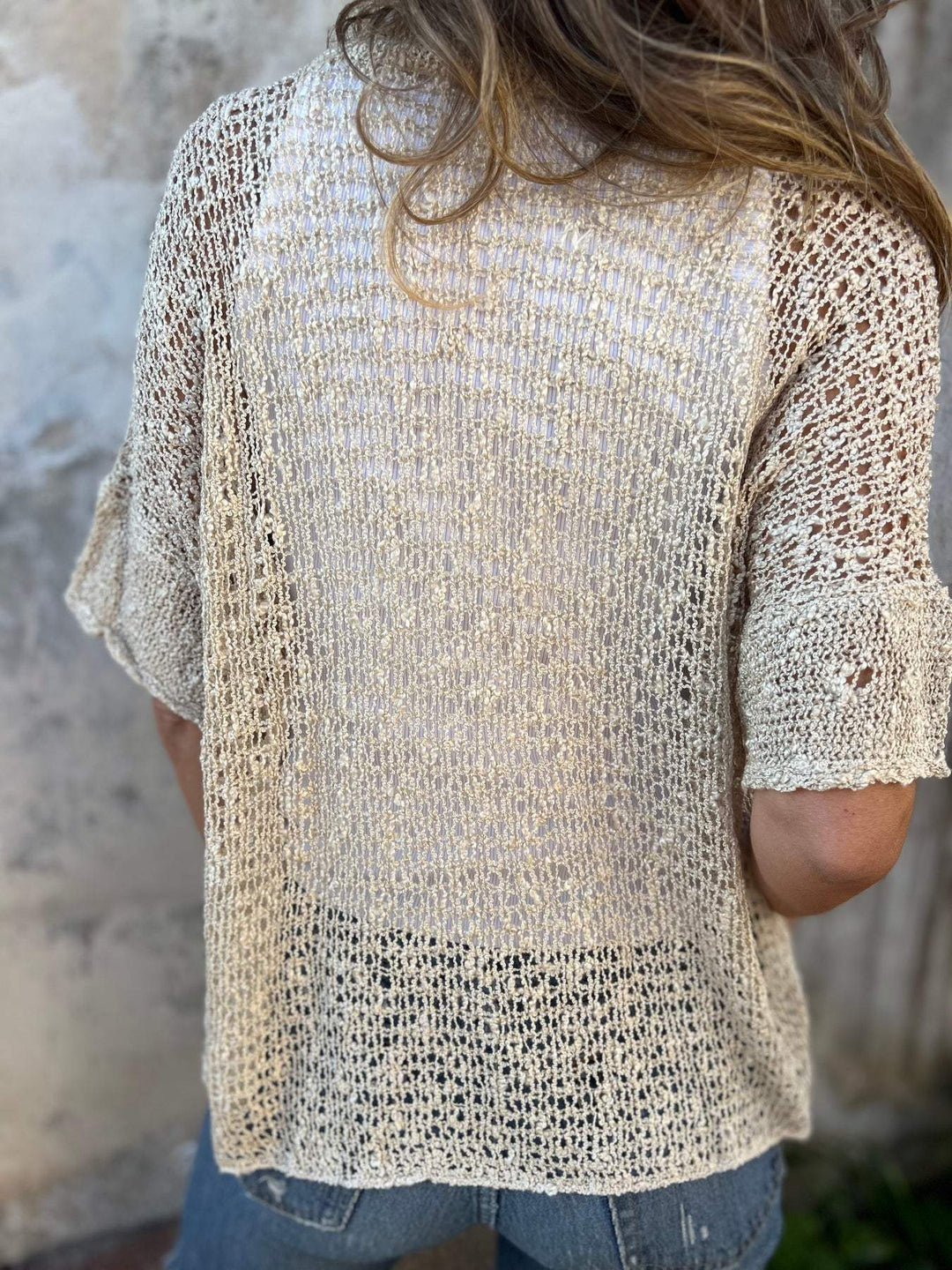 Elise | Elegant Knitted V-Neck Top with Button Detail top