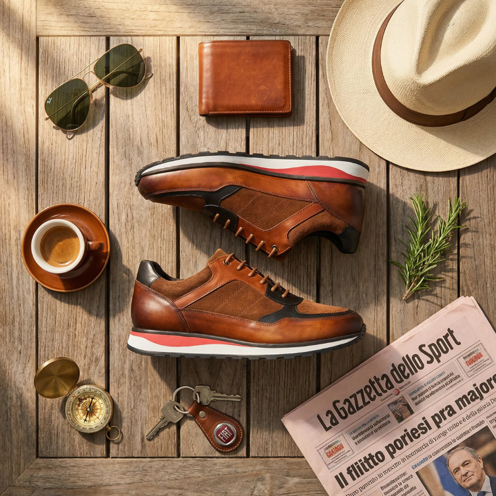 Valen | Luxuriöse Leder- &amp; Wildleder-Sneaker