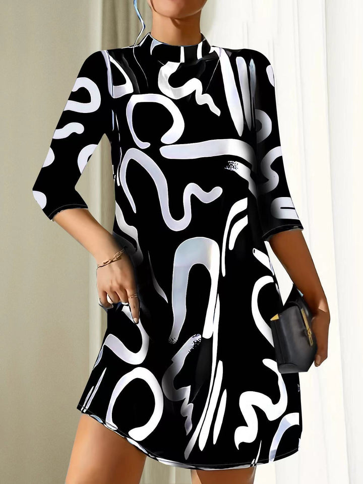 Marvella | Elegantes knielanges Kleid mit 3/4-Ärmeln