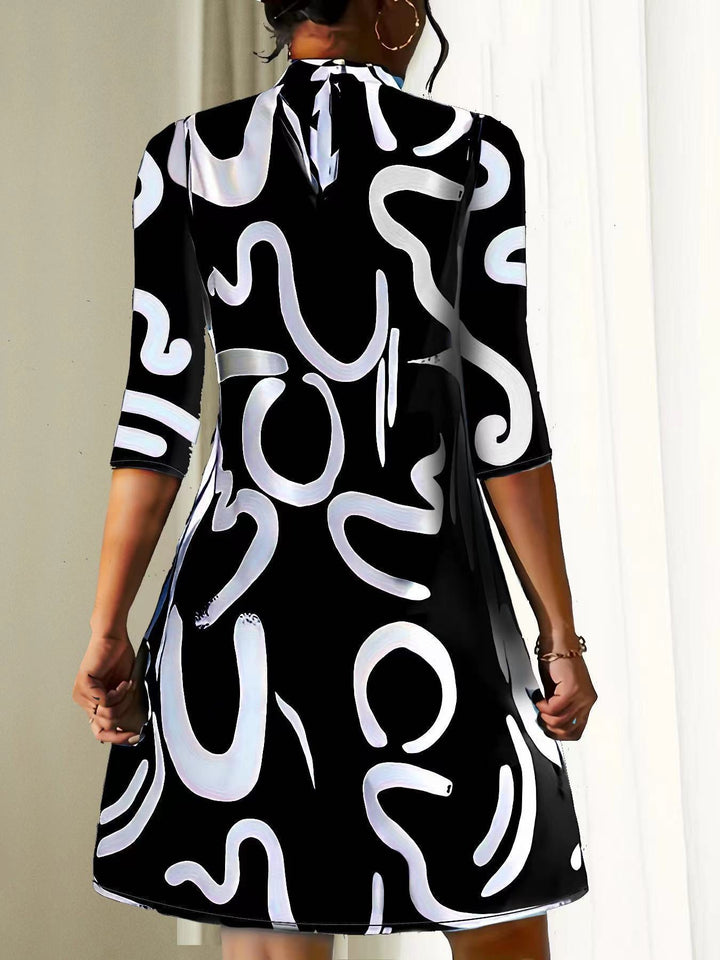 Marvella | Elegantes knielanges Kleid mit 3/4-Ärmeln
