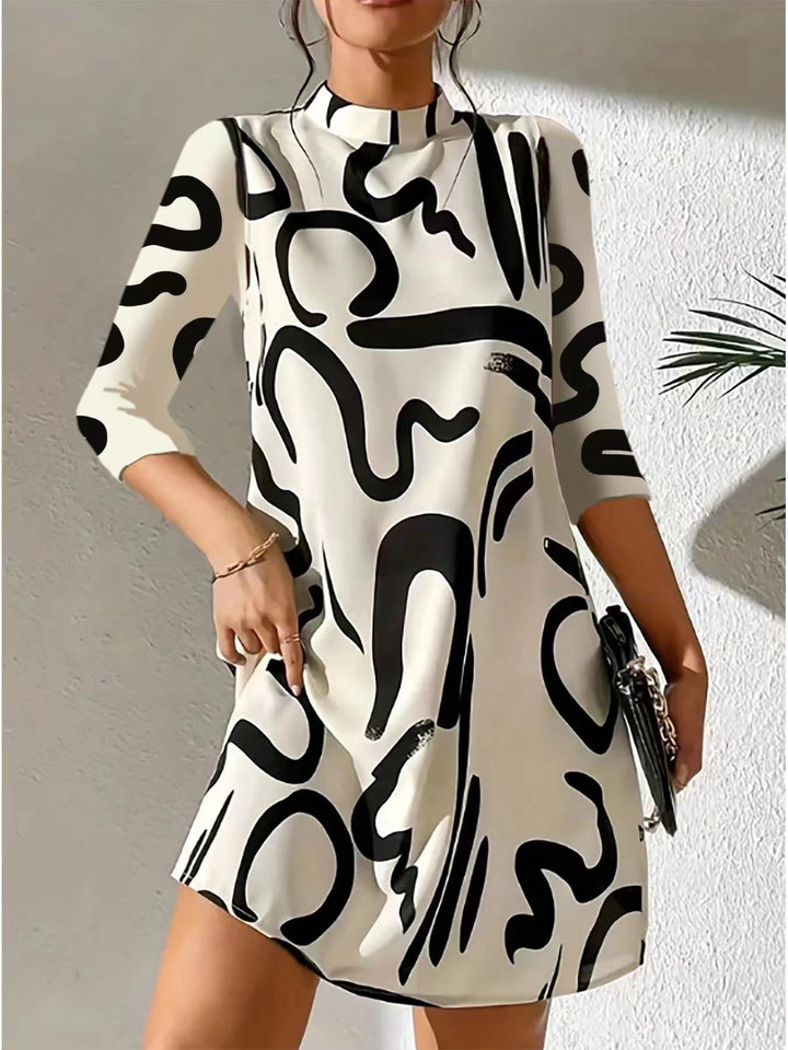 Marvella | Elegantes knielanges Kleid mit 3/4-Ärmeln