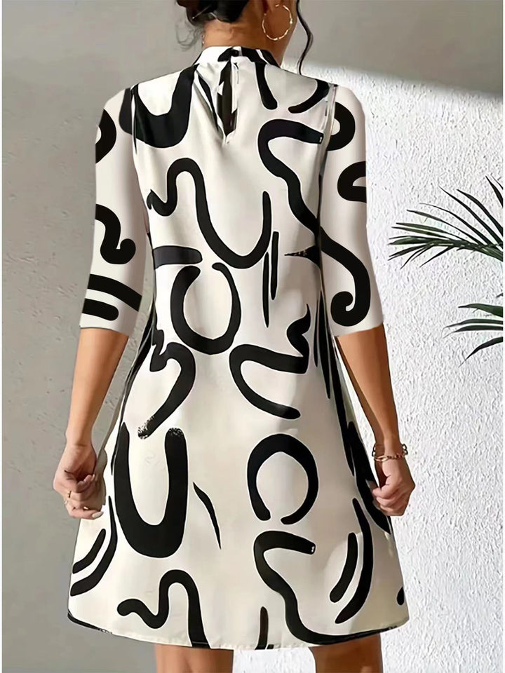 Marvella | Elegantes knielanges Kleid mit 3/4-Ärmeln