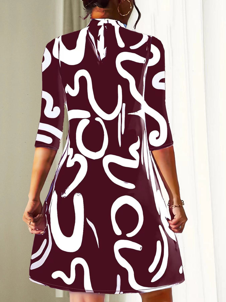 Marvella | Elegantes knielanges Kleid mit 3/4-Ärmeln