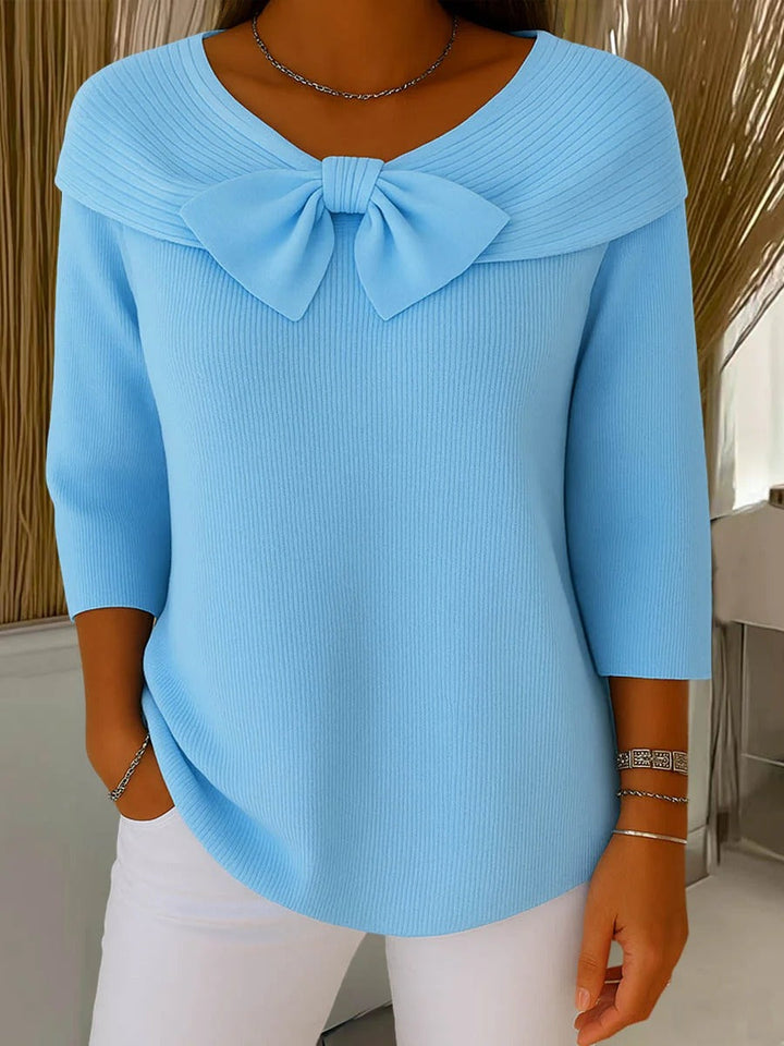 Éloise | Eleganter Damenpullover mit Schleifendetail