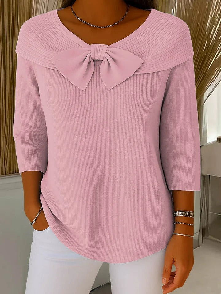 Éloise | Eleganter Damenpullover mit Schleifendetail