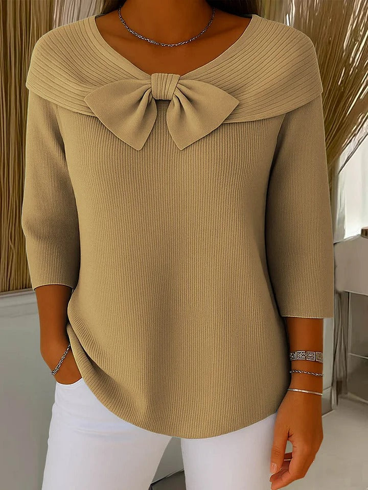 Éloise | Eleganter Damenpullover mit Schleifendetail