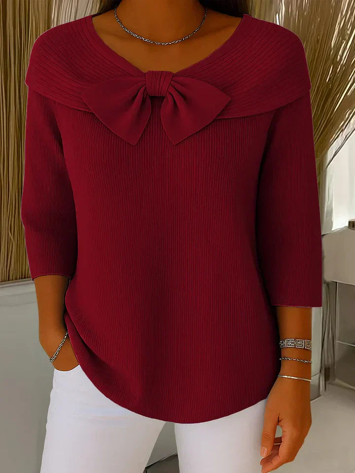 Éloise | Eleganter Damenpullover mit Schleifendetail