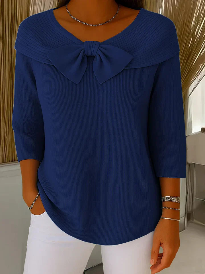Éloise | Eleganter Damenpullover mit Schleifendetail