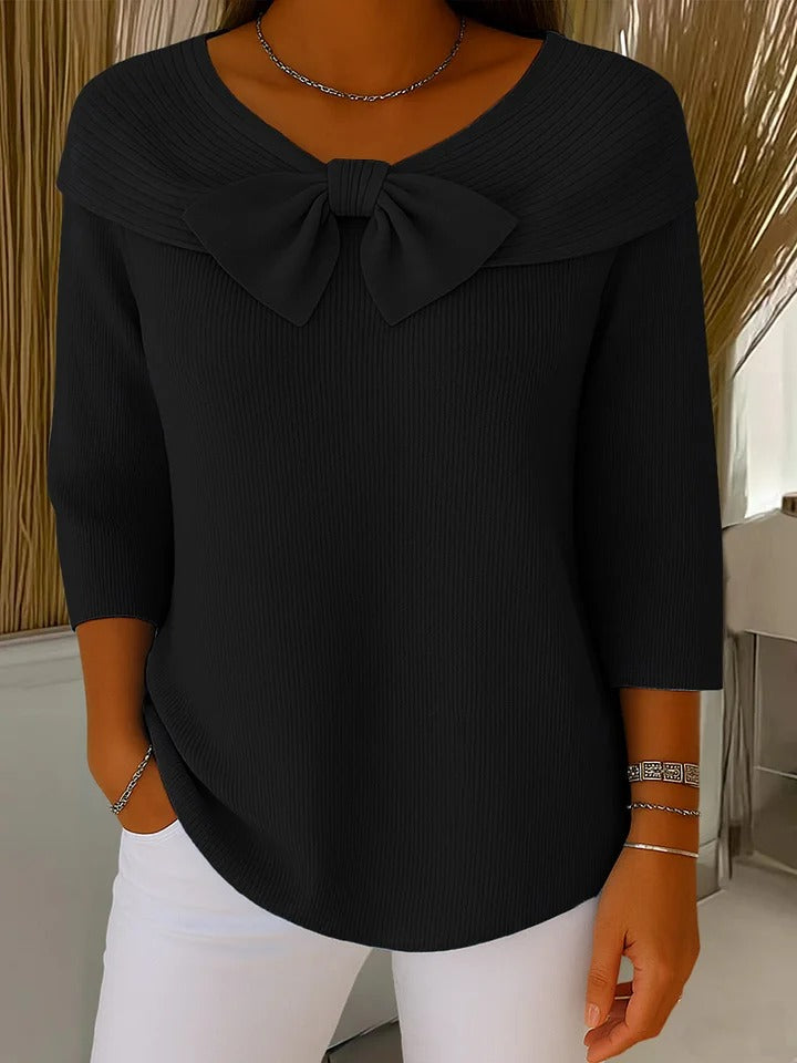 Éloise | Eleganter Damenpullover mit Schleifendetail