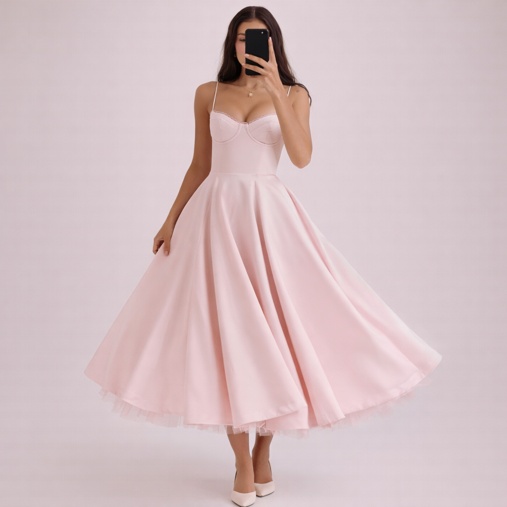 Amara | Elegant Corset Midi Dress