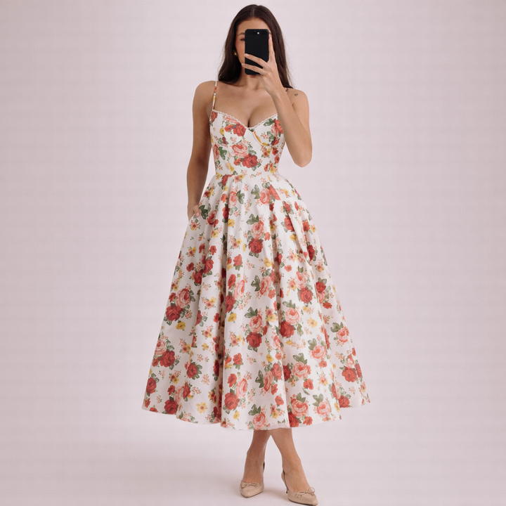 Amara | Elegant Corset Midi Dress