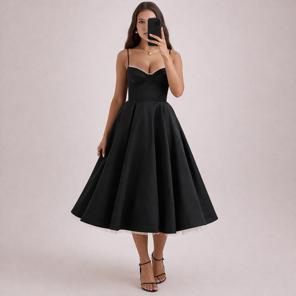Amara | Elegant Corset Midi Dress