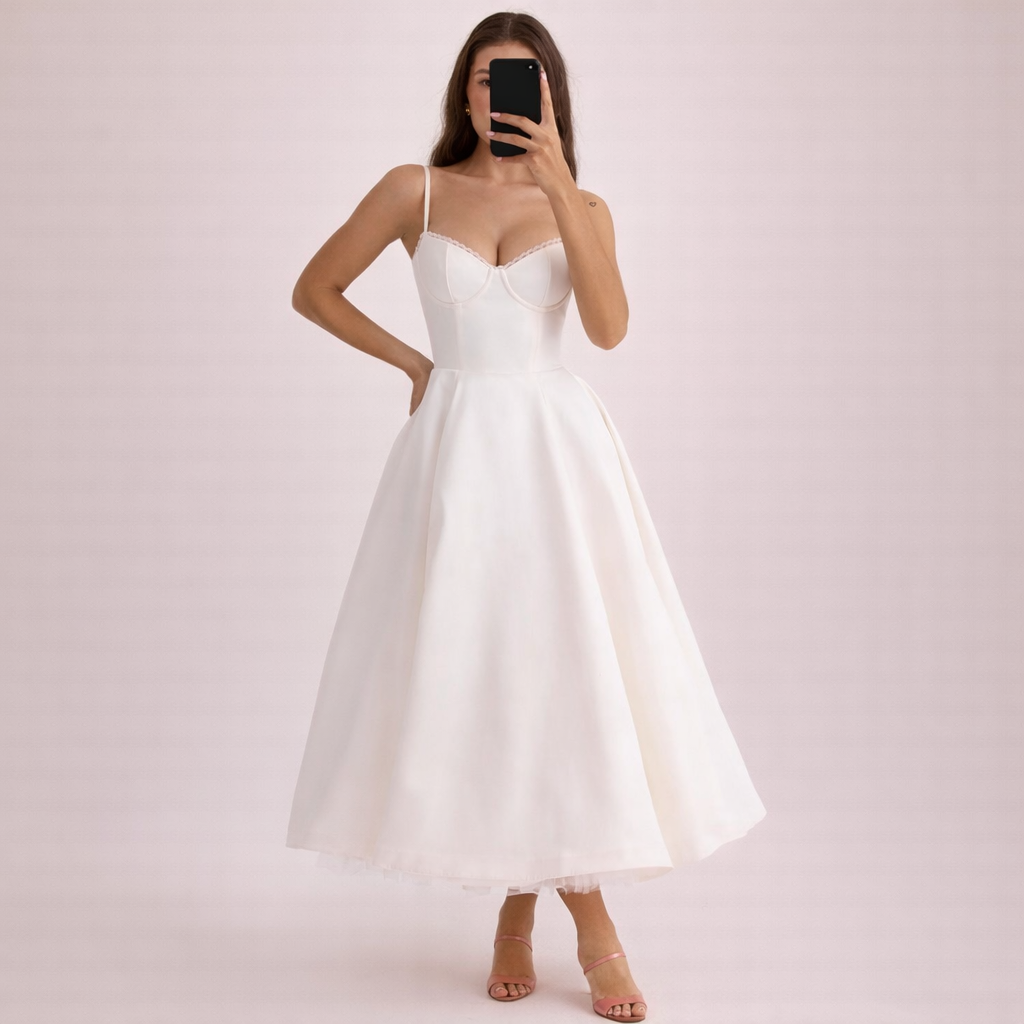 Amara | Elegant Corset Midi Dress