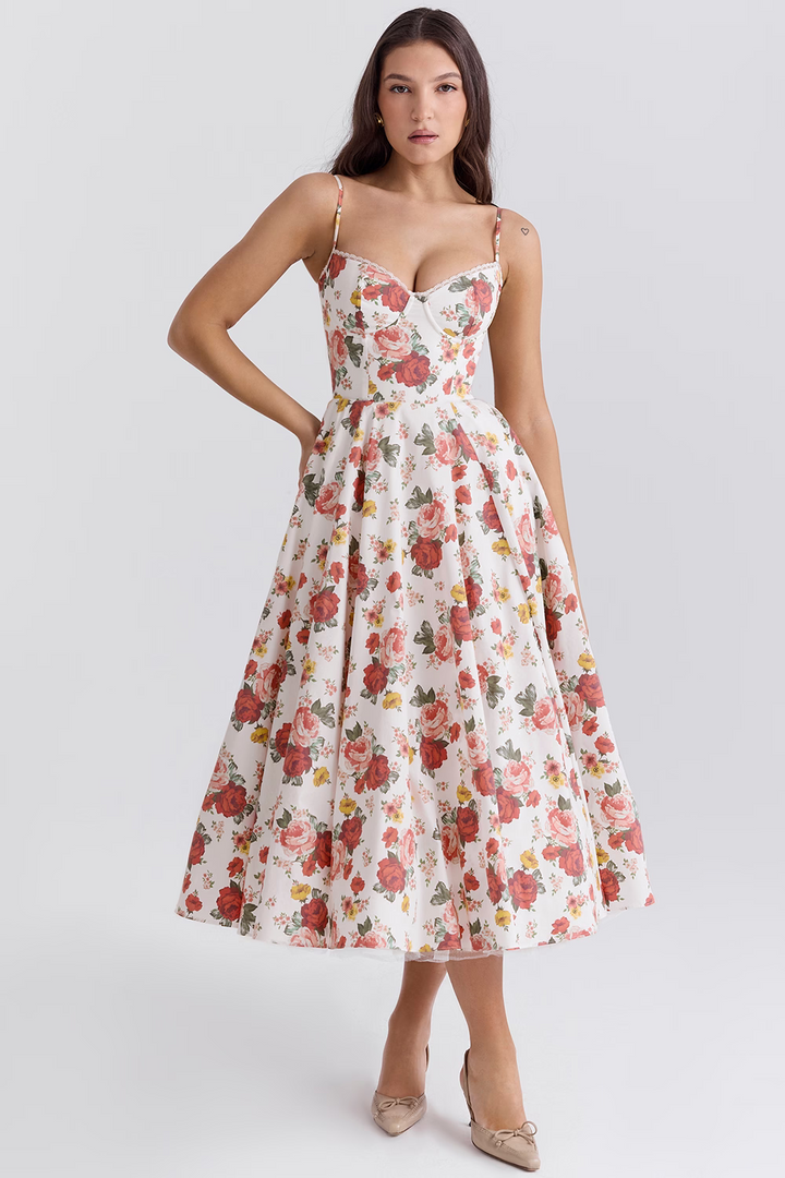 Amara | Elegant Corset Midi Dress