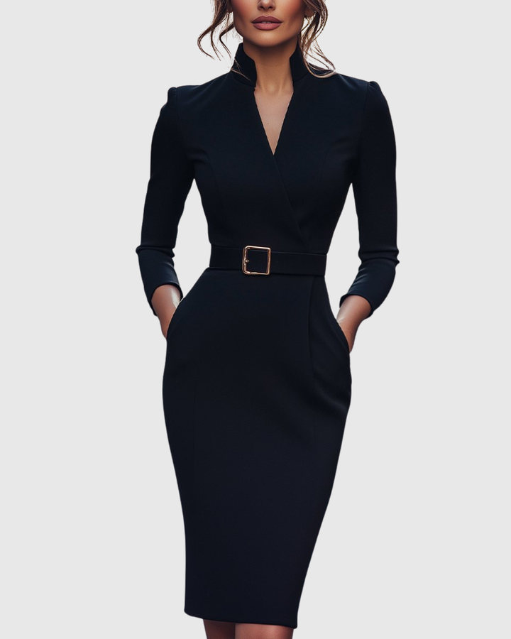 Camille | Elegantes Midikleid mit Gürtel