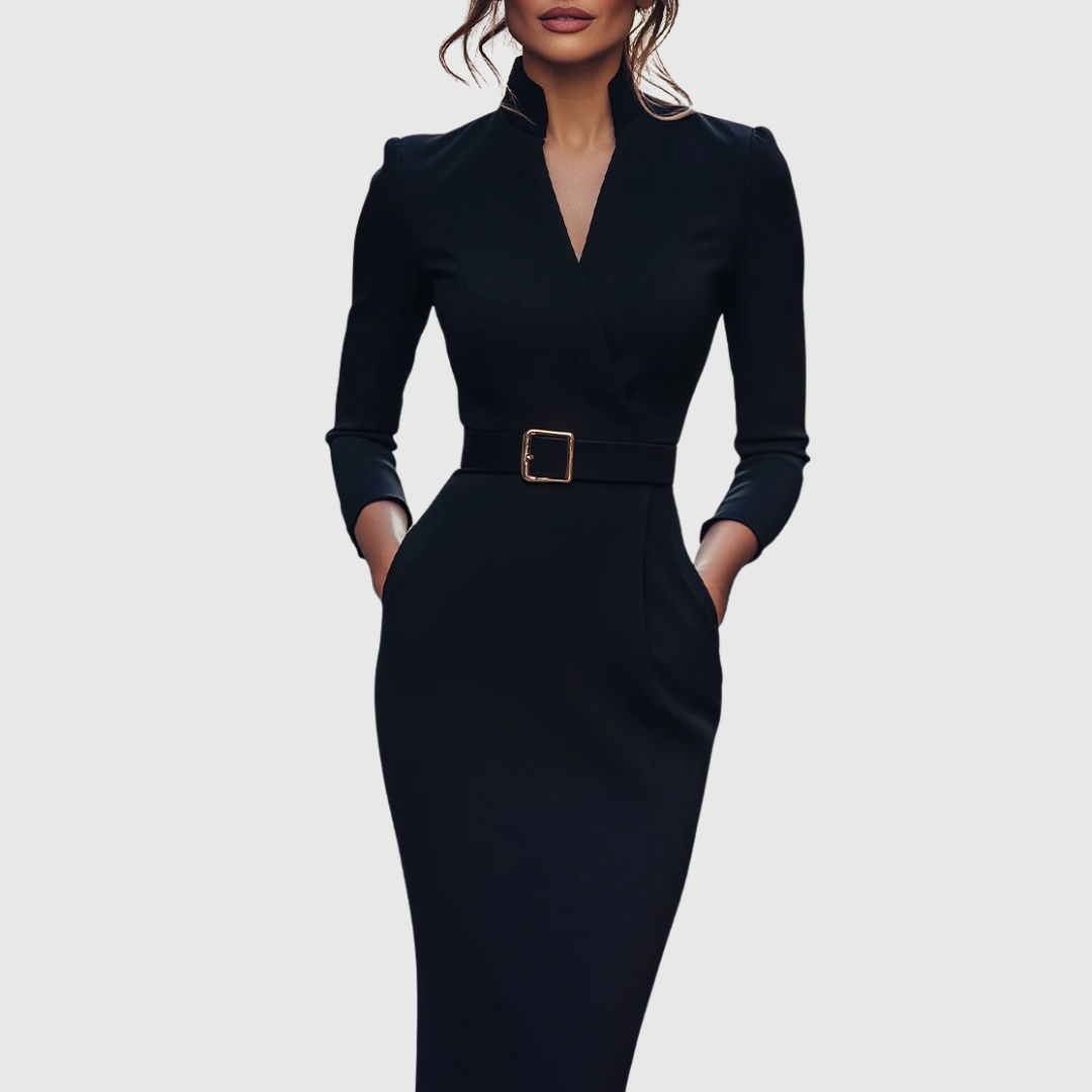 Camille | Elegantes Midikleid mit Gürtel