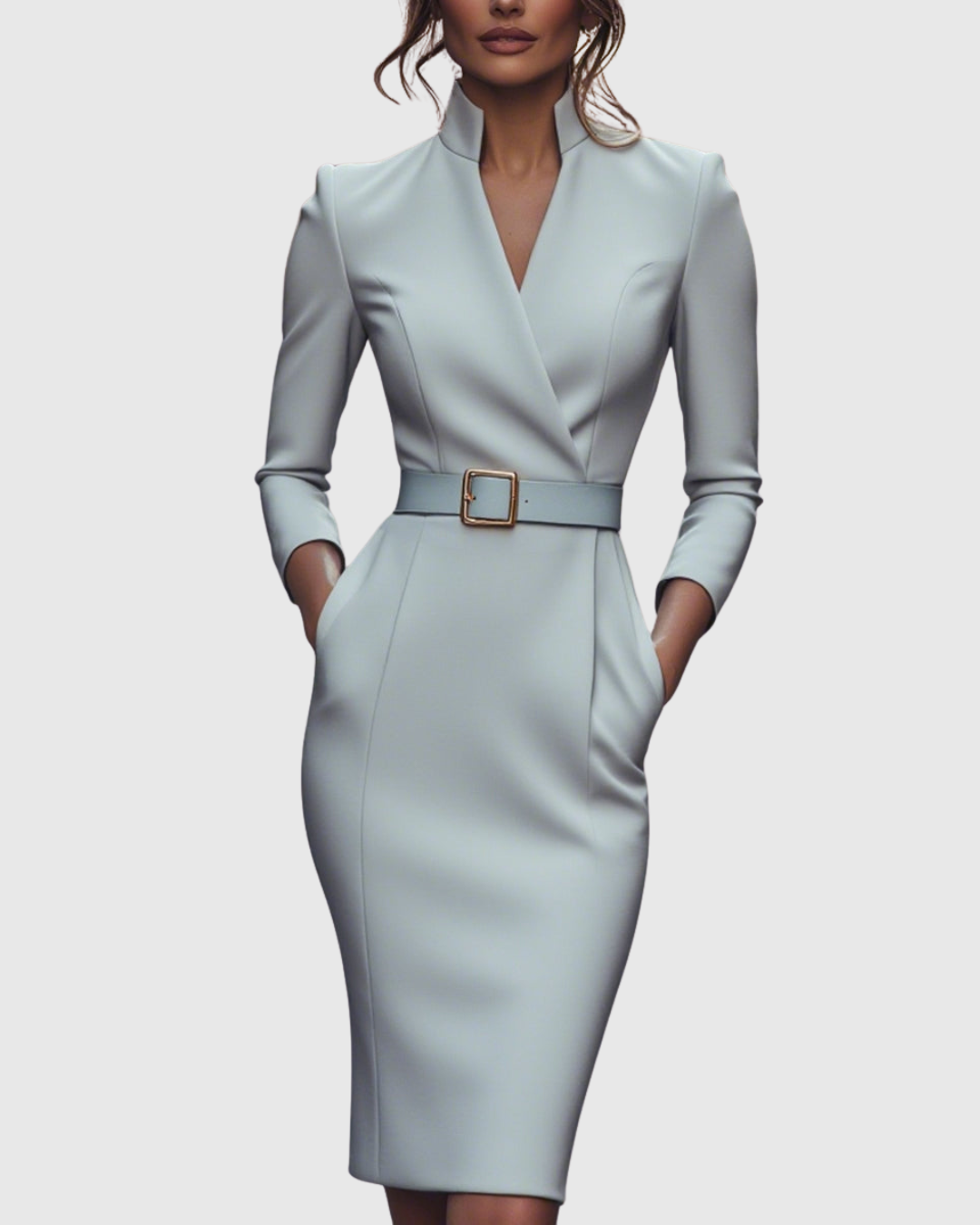 Camille | Elegantes Midikleid mit Gürtel