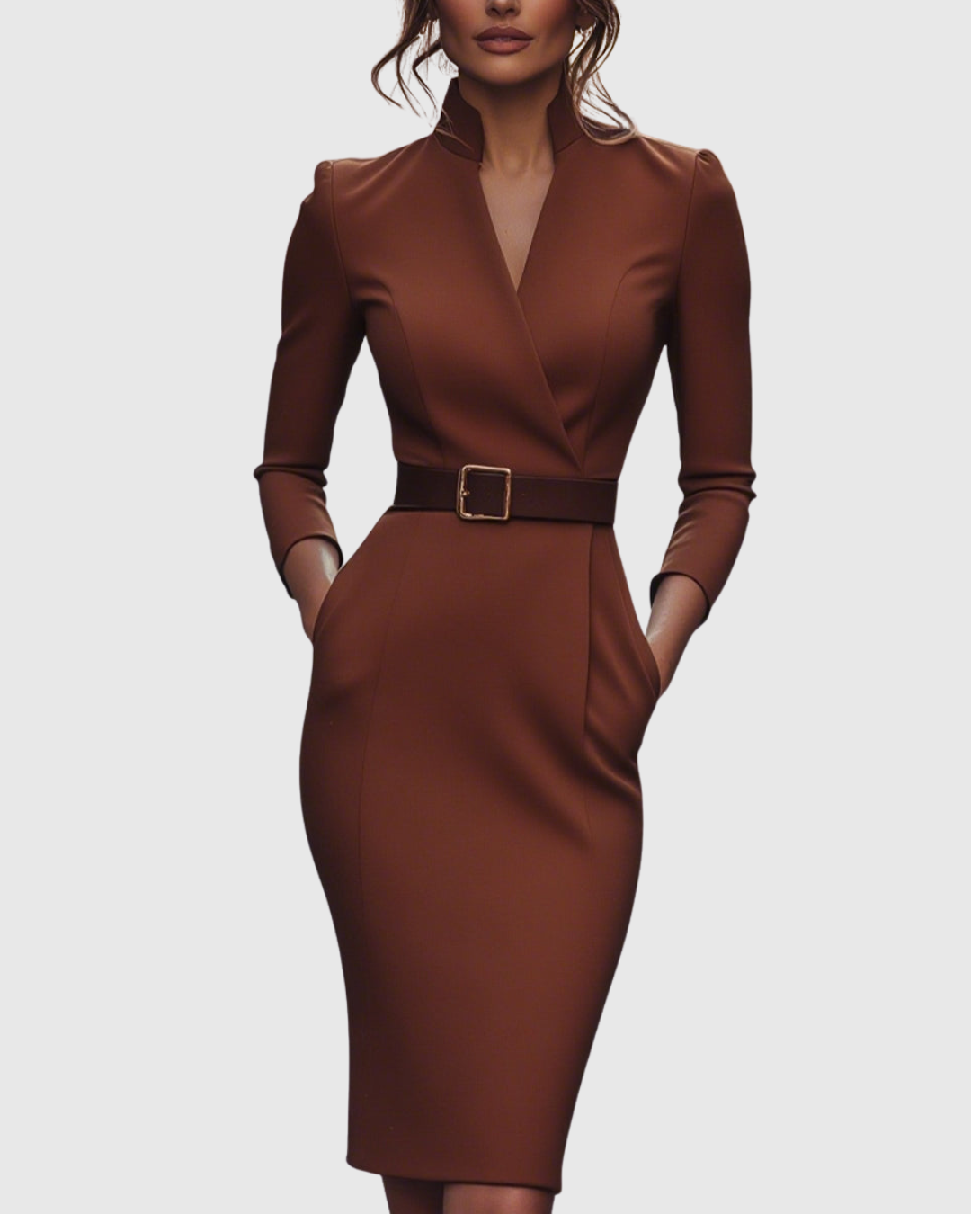 Camille | Elegantes Midikleid mit Gürtel