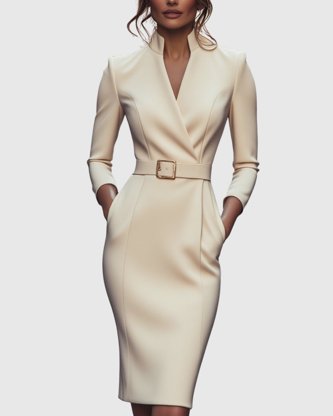 Camille | Elegantes Midikleid mit Gürtel