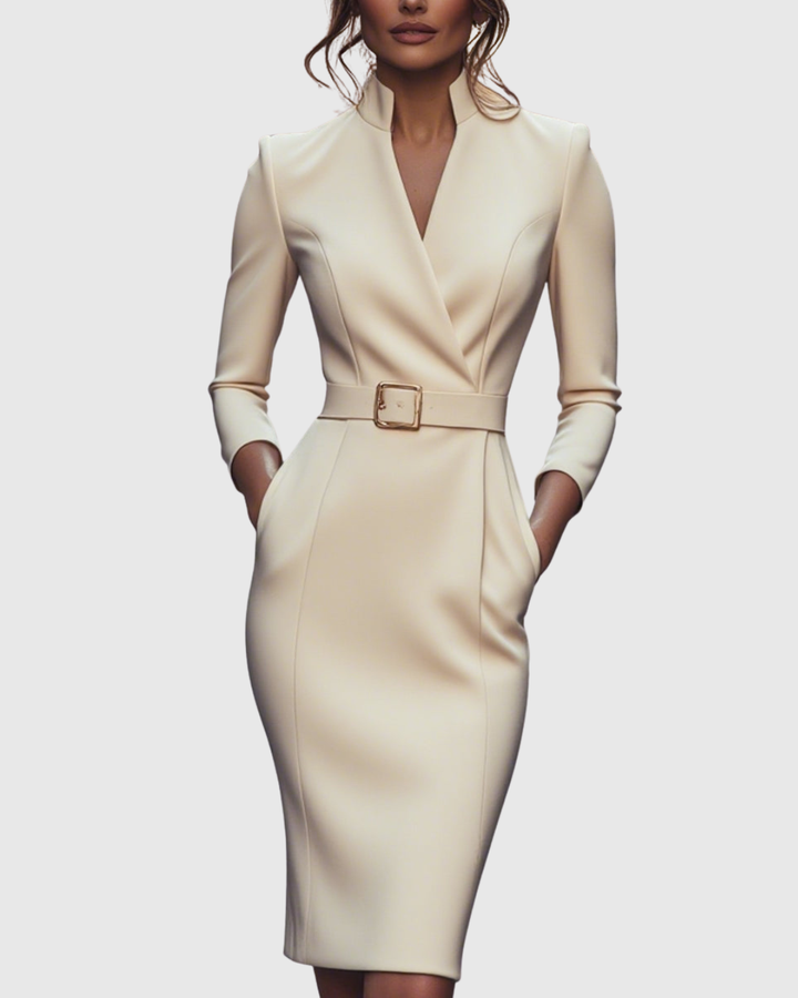 Camille | Elegantes Midikleid mit Gürtel