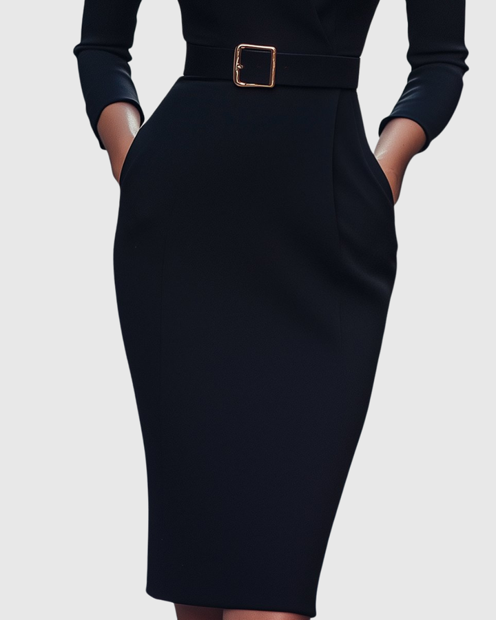 Camille | Elegantes Midikleid mit Gürtel