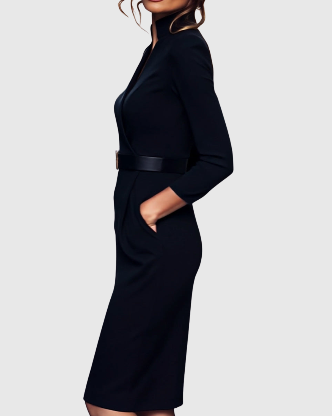 Camille | Elegantes Midikleid mit Gürtel