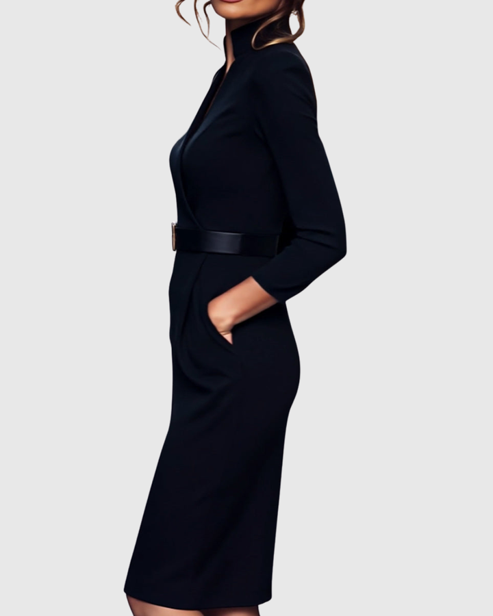 Camille | Elegantes Midikleid mit Gürtel