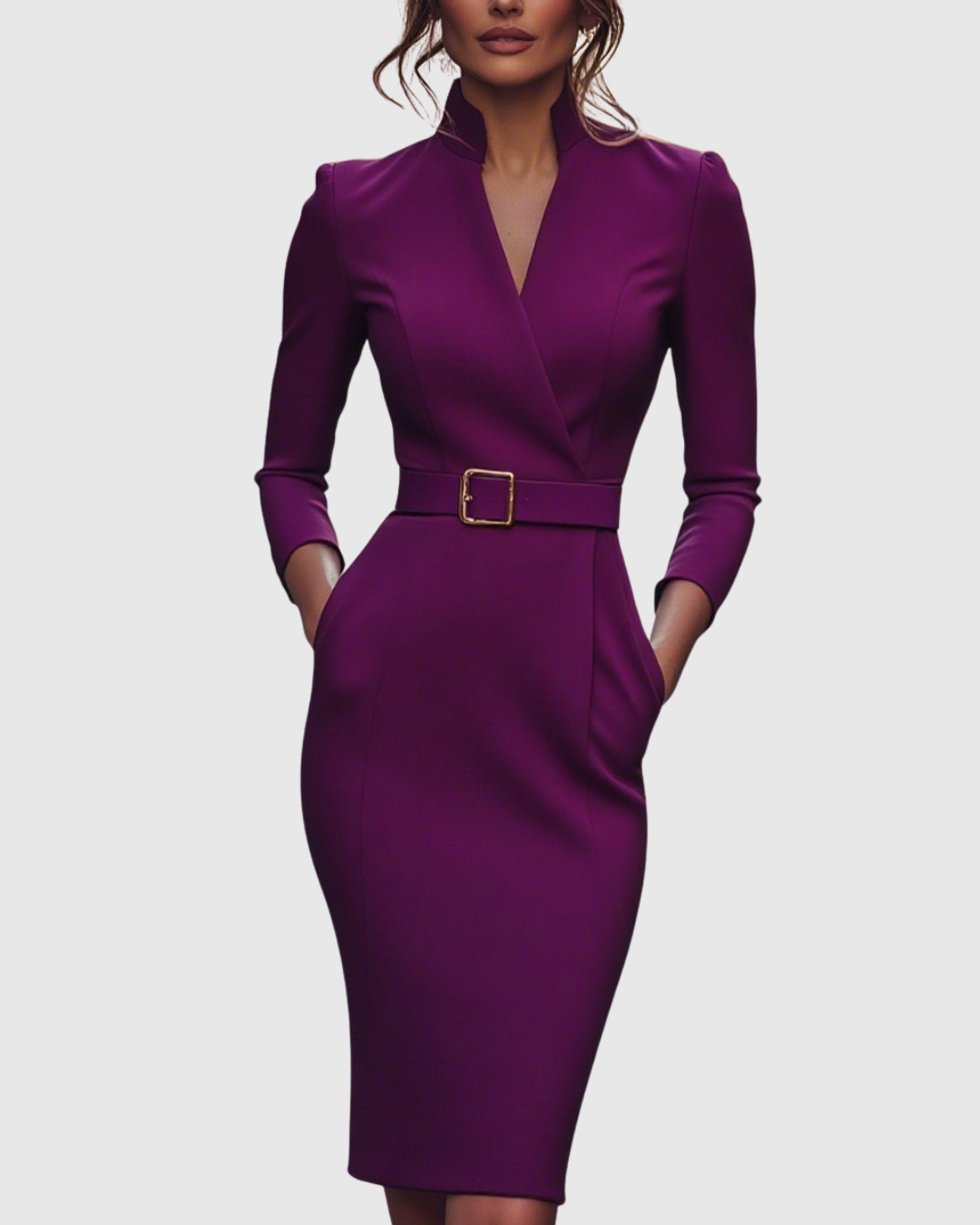 Camille | Elegantes Midikleid mit Gürtel