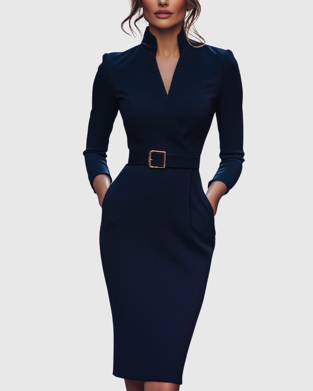 Camille | Elegantes Midikleid mit Gürtel